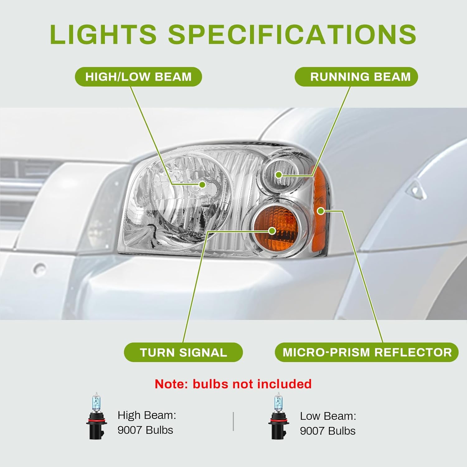 YITAMOTOR Headlights Assembly Compatible with 2001-2004 Frontier Headlamps Replacement Pair Passenger and Driver Side Chrome Housing Amber Reflector Chrome Housing Mustang Headlight Assembly YITAMOTOR Headlights Assembly Compatible with 2001-2004 Frontier Headlamps Replacement Pair Passenger and Driver Side Chrome Housing Amber Reflector Chrome Housing Mustang Headlight Assembly