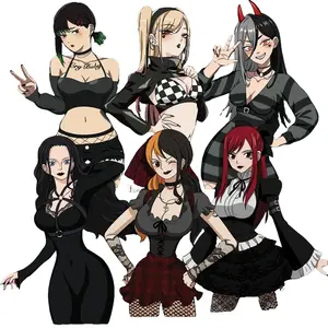 Goth Waifu Stickers for Car, Laptop flasks etc, Water-proof and UV-resistant, 5 Inches Tall, 4oz weight