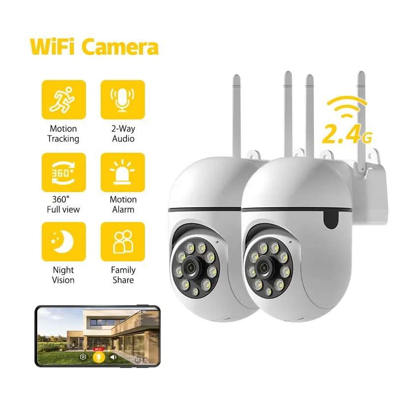 2-Pack Security E30, 4K Uhd Resolution, Pet & Baby Monitoring, Color Night Vision, Auto Tracking, 360° Pan-Tilt, Wireless Security Cameras, Wireless Wifi Camera, Motion Detection Camera, WiFi Surveillance Camera