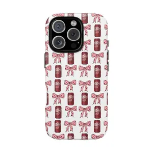 Dr Pepper Phone Case, Coquette Aesthetic iphone case, iphone 15, 16, Dr. Pepper Girly Gift, Coquette Bows, Gift for Dr. Pepper Lover