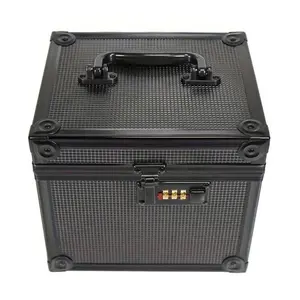 1pc 2-Row Trading Card Storage Box with Coded Lock, Cards Collector Box Case for PSA CGC BGS Basketball Baseball Sports Cards Slabs, For PTCG TCG Games Cartoon Cards Slabs Home Organizers, Card Hobby Box