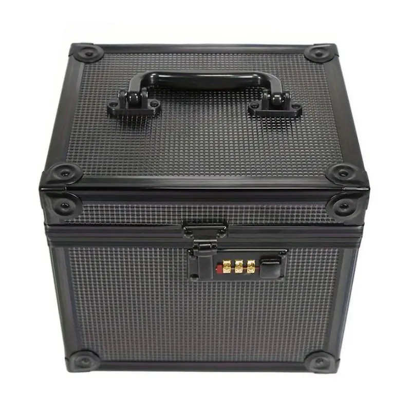 1pc 2-Row Trading Card Storage Box with Coded Lock, Cards Collector Box Case for PSA CGC BGS Basketball Baseball Sports Cards Slabs, For PTCG TCG Games Cartoon Cards Slabs Home Organizers, Card Hobby Box, Trade Card Box