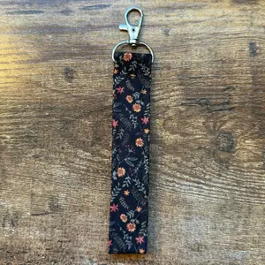 Sunflower Floral Fabric Keychain Wristlet