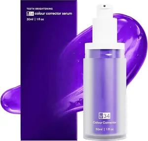 V34 Purple Tooth Color Corrector, Teeth Brightening Stain Concealer, Purple Tone Adjusting Serum, Instant Tooth Brightening Booster, Daily Oral Care