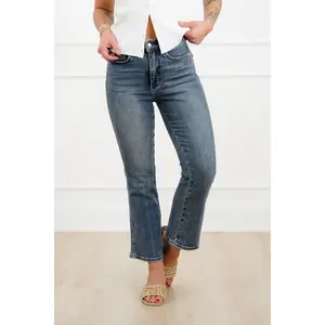 Judy Blue High Rise Medium Wash Tummy Control Kick Flare Jeans