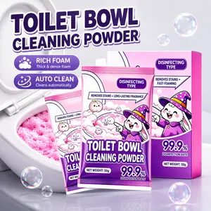 Toilet Cleaning Powder (Boxed / Sold in Sachets) — 99.9% Germ-Killing Foaming Toilet Cleaner: Produces rich foam, automatically removes bathroom stains, and leaves a long-lasting fragrance.