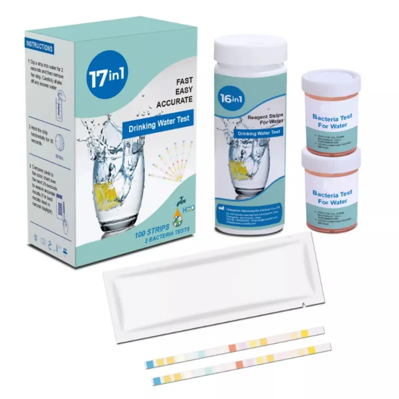 100-Pack Home Water Quality Test Kit, 17-In-1 Comprehensive Testing, 16 Core Parameters Including Heavy Metals & 2 Bacterial Tests, Easy-To-Use, Clear Results