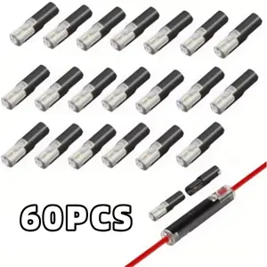 60 pieces of 1-wire quick disconnect electrical connectors, for quickly and safely connecting the car speaker circuit connector