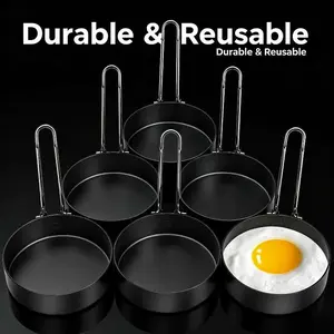 6 Pack Egg Ring – Stainless Steel Round Egg Molds for Fried Eggs, Non-Stick Breakfast Maker for Sandwiches & Meal Prep