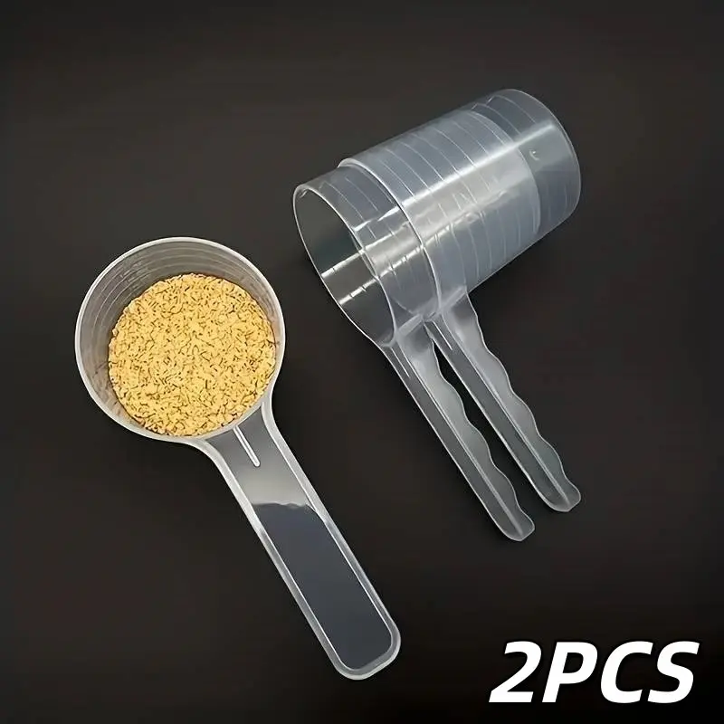 2 Piece Plastic Measuring Spoons, 100ML Measuring Cup, Face Mask Spoon 50g, Pet Food Spoon, Multi-Use Spoon for Baby Formula