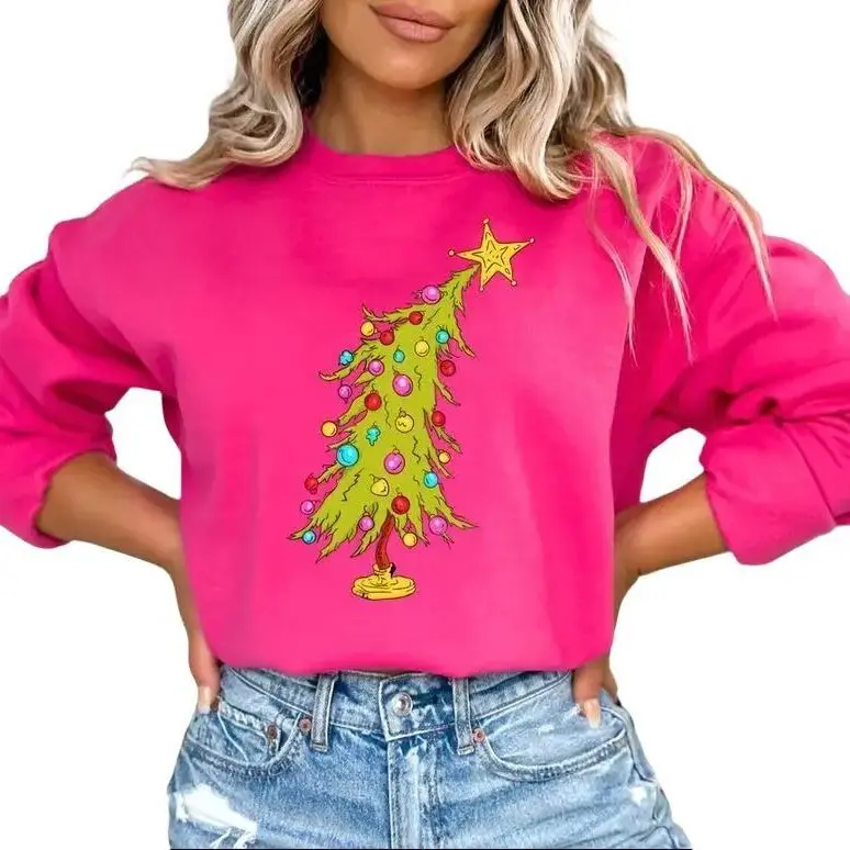 Christmas Tree Sweatshirt, Christmas, Christmas Sweatshirt,  Sweater, Unisex Cotton Tee, Shirt Casual Womenswear Crewneck Athletic