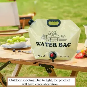 Camping Water Container 2 Gallon Collapsible Water Jug with Spout - Reusable Plastic Flasks, Foldable Empty Gallon Jug for Water Storage, Water Bag for Outdoor Hiking Emergency Prep (2 Pack)