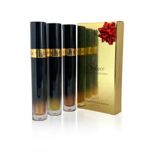 Stay Golden Cosmetics Solace Radiant Trio Gloss | Clear, Copper and Pink Glitter Lipgloss | Hydrating and Moisturizing Glossy Lipstick Makeup