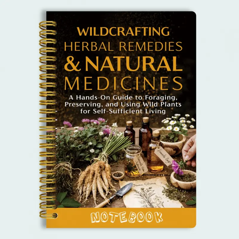 Wild Herbal Therapy and Natural Medicine Healthy Spiral Notebook - A Handmade Guide for Harvesting, Preserving, and Using Wild Plants, Achieving a Self-Sufficient Life, Herbal Book, Spiral Journal