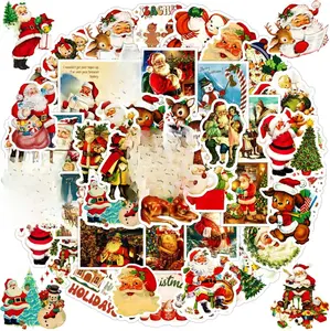 100PCS Vintage Christmas Stickers, Santa Claus Snowman Sticker Pack for Kids Teens, Waterproof Holiday Stickers Decals for Scrapbook,Cards, Christmas Gifts Vsco Sticker for Kids