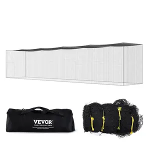 fathersdaygift VEVOR Baseball Batting Netting, Professional Softball Baseball Batting Hitting Training Net, Practice Portable Pitching Cage Net with Door Carry Bag, Heavy Duty Enclosed PE Netting, 70FT (NET ONLY)