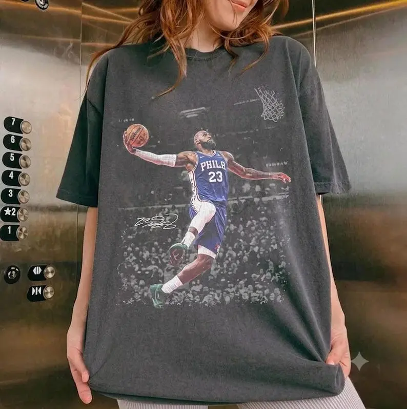 LeBron James Sixers T-Shirt, Basketball Fan Gift, Hoops Fan Apparel, Sports Tee