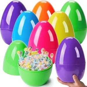 8PCS 10" Jumbo Easter Eggs, Bright Plastic Giant Eggs Empty Fillable for Easter Eggs Hunt, Filling Treats Party Favor Classroom Prize Supplies Decoration