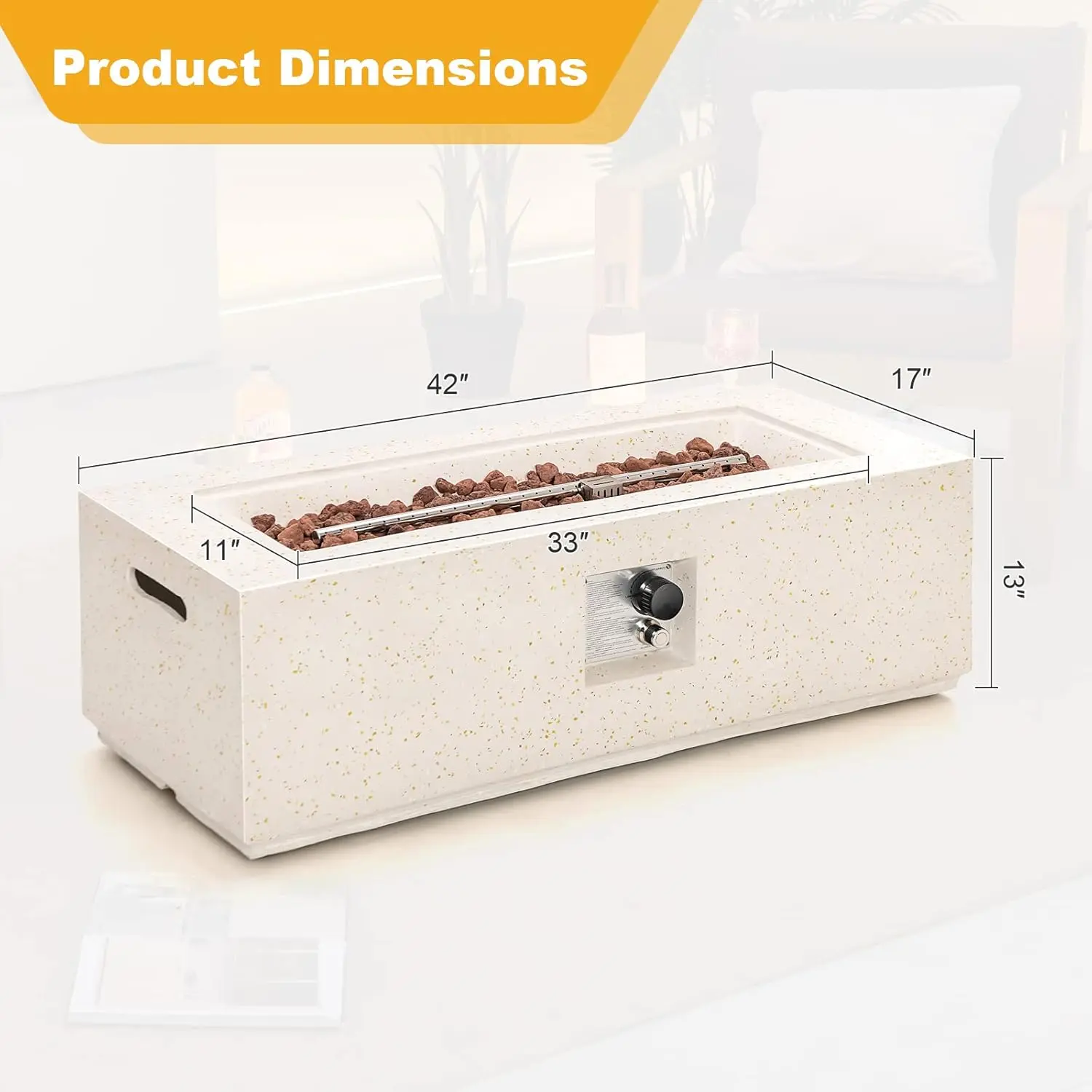 42" white-50,000 BTU-Terrazzo