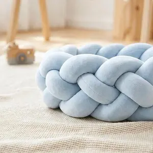 Soft 4-Strand Braided Cushion for Nursery Decor, Playroom Styling and Cozy Kids Room Accent