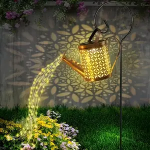 Solar Sprinkler Light, Iron Art Hollow Projection Lamp, Outdoor Hanging Garden Decor, Vintage Metal Solar Lights, LED Lawn Pathway Yard Lights, Solar Patio Lights