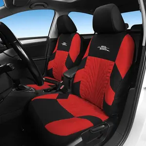 Full Set Car Seat Cover Universal, Car Front & Rear Seat Protector with Tire Track Details & Embroidered Logo, Suitable for Most Auto Truck Van & SUV, Airbag Compatible, Car Accessories