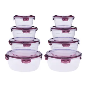 REGALWOVEN 8 Pack Food Storage Containers with Lids, Meal Prep Food Containers, Leakproof Lunch Box for Microwave, Freezer, and Dishwasher 8 Pack Purple
