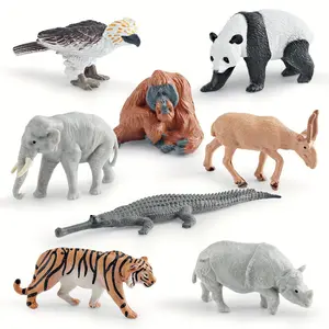 Wild Animal Model Toy Figures, 8 Counts/set Toyset Figurine Set Realistic Wild Animal Model, Solid Toy Ornament, Collectible Figure Decor, Home Decoration, Birthday Gift for Boys & Girls