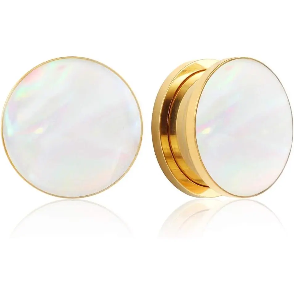 2 PCS 6mm-25mm Hypoallergenic 316 Stainless Steel Elegant Conch Ear Tunnels Plugs Ear Gauges Stretcher Body Piercing Jewelry for Women Men, 2G, 1'' (25Mm), 0G (8Mm), 3/4'' (19Mm)