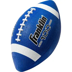 Franklin Sports Kids Junior Football - Grip-Rite 100 Youth Junior Size Rubber Footballs - Peewee Kids Durable Outdoor Rubber Footballs - Single Footballs + 6 Football Bulk Packs Available