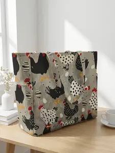 Chicken Pattern 2D Print Travel Bag, Large Capacity Storage Bag, Durable Multi-Pocket Design, Zipper Closure, Casual Style, Travel Essentials Bag