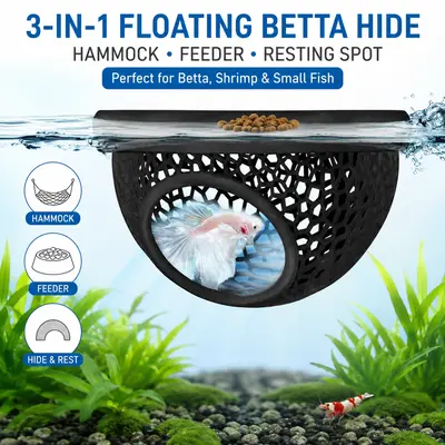 betta fish accessories Oltraman Small Tank, Aquarium Tank Kit with LED Lighting, 0.6 Gallon Stackable Fighting Fish Tank Set, Fish Bowl for Turtle Reptile Shrimp Crab Insects as Decoration There are two including 1pc Betta Fish Toys Hammock