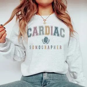 Cardiac Sonographer Sweatshirt, Echo Tech Sonography Crewneck Sweater, Varsity RDCS Echocardiogram Technician Student Graduation Gift Shirt