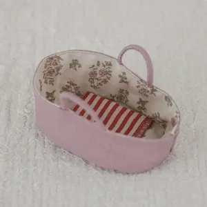 Danish Fairy Tale Doll Set with Mini Doll, Small Bed, Baby Role-Playing Toy Basket, Stress Relief Squeeze Toys, Finger Puppet Accessories