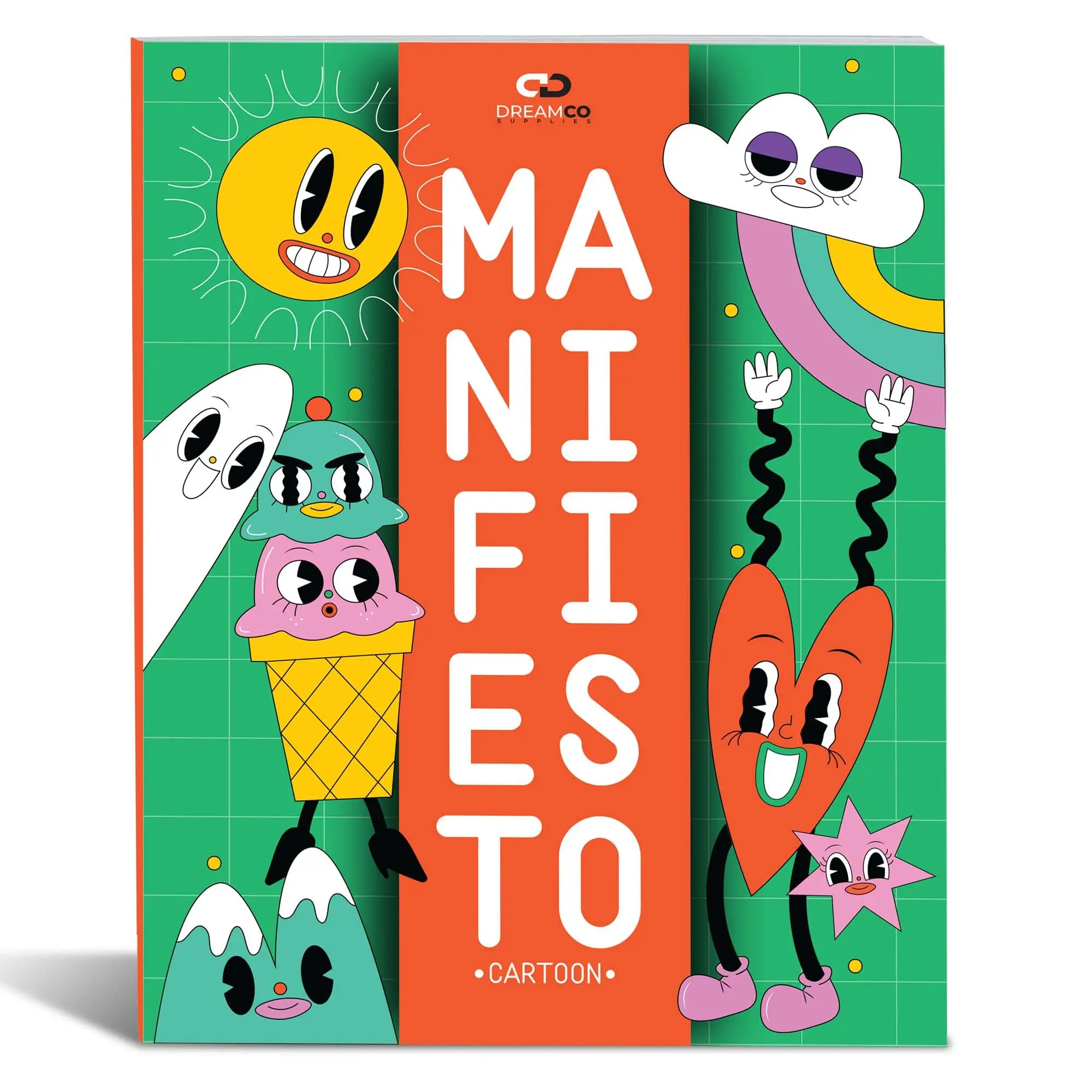 Coloring Book for Kids Teens and Adults, Manifiesto Cartoons, Big Cartoons for Hours of Relaxation and Fun