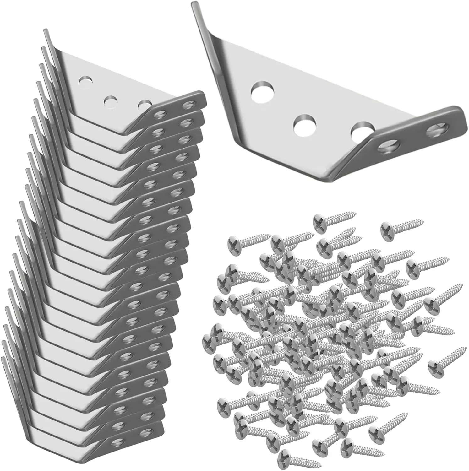 20 PCS Corner Braces for Wood Heavy Duty Multi Hole Furniture Corner Connectors Sturdy One Piece Design for Secure and Stable Furniture Assembly Corner Brackets for Home Office and DIY Projects