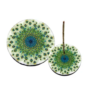 Peacock 4" Round Incense Burner Ash Catcher