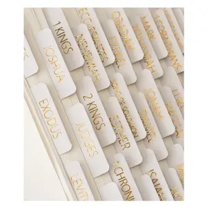 Laminated Bible Tabs for Women and Men, Bible Study Journaling Supplies, Large Print Bible Book Index Tabs for Study Bible, Gold Foil Embossed Lettering Bible Stickers Dividers Tabs - Boho
