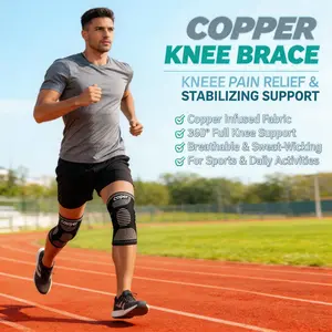Copper Knee Braces for Men & Women – 2 Pack Knee Compression Sleeves – Copper Support for Active Men & Women