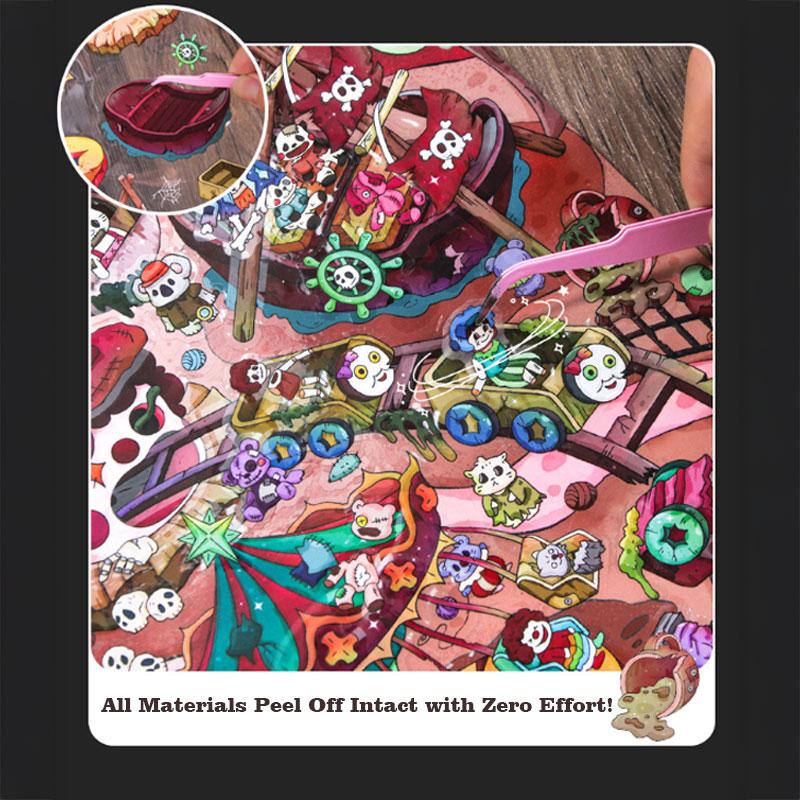 Dark Carnival Series – 3D Scene Sticker Kit,DIY Surreal Diorama for Room Decor & Display,Dark Fantasy Gift for Alt & Horror Aesthetic Lovers,PET Sticker Set