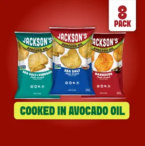 Variety Pack Kettle Chips in Avocado Oil 5oz (Pack of 8) Gluten Free, Vegan, Free of the top 9 allergens, Non-GMO, Cooked in Avocado Oil | Shark Tank