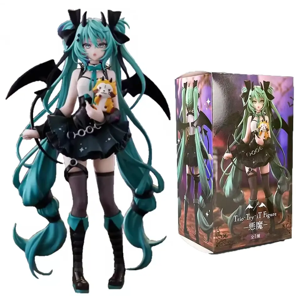 Anime Little Devil Hatsune Miku Dark Angel Raccoon Chuyin Handmade PVC Statue, Figures Anime, Adult Collectibles, Home Decor Peripheral Ornaments