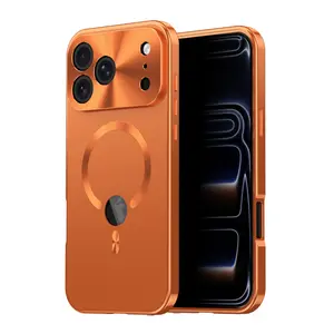 Durable Double-Glass Magnetic Smartphone Cover - Protective Accessory with Privacy Protection, No Logo, Aluminium Frame, Screen Protector, Compatible with iPhone 15,16,17 Pro Max & Multi-Model Devices