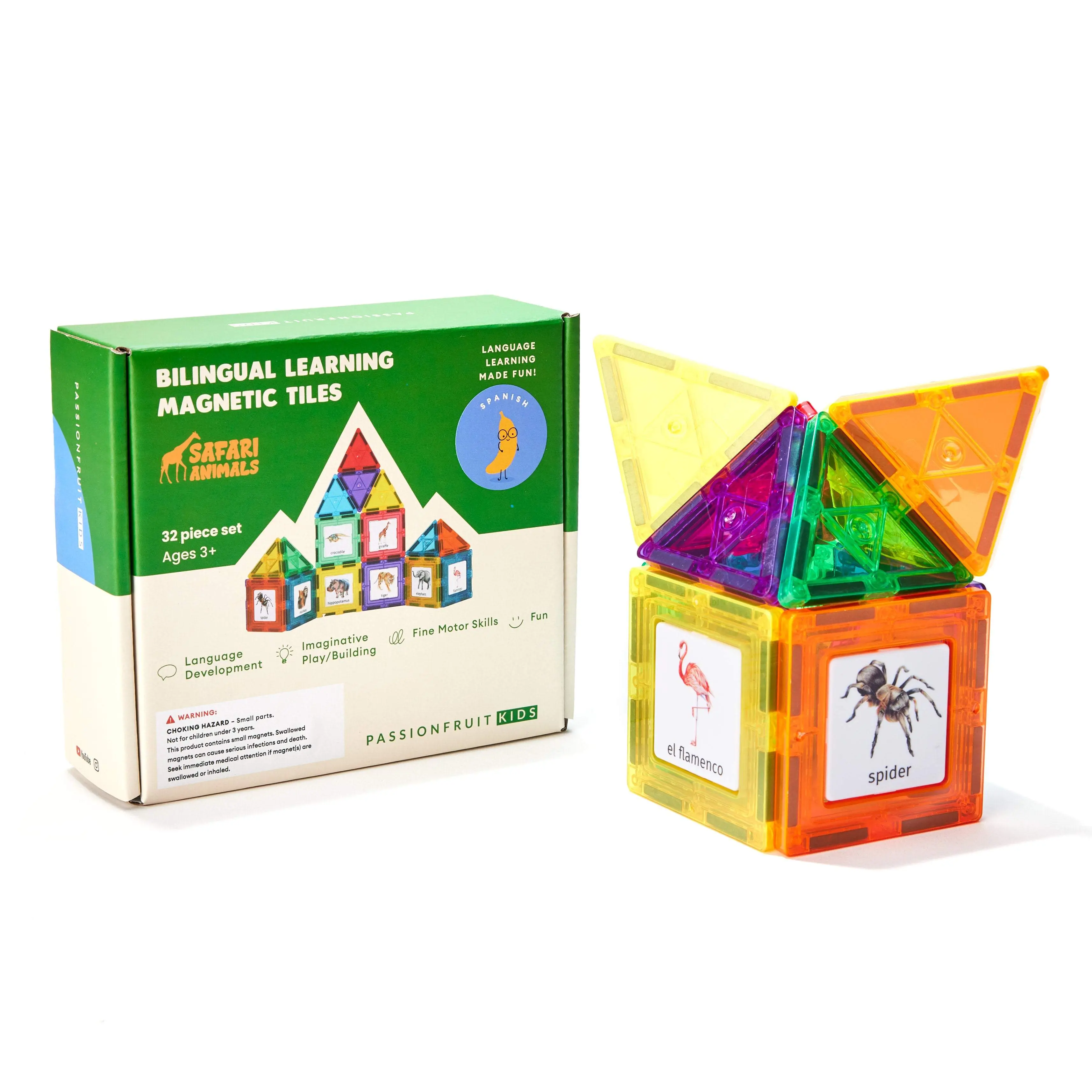 Spanish / English Bilingual Learning Magnetic Tiles