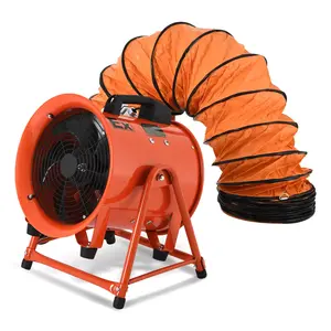 YITAHOME 10 / 12 Inch Explosion Proof Fan, Utility Blower Extractor Fan with Detachable A-frame Angle Adjustable, Portable Exhaust Fan with 16FT Ventilator Duct Hose, for Paint Booth, Industrial