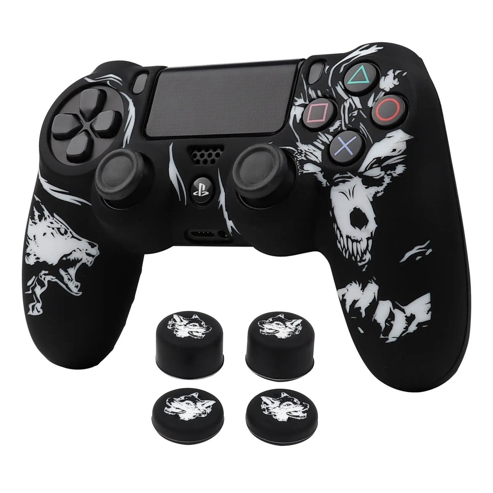Laser Carving Soft Silicone Protective Case Cover For Playstation 4 Controller Skin Gamepad Games Accessories For PS4 Control