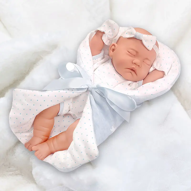 12-in Soft Vinyl Reborn Baby Doll with Matching Outfit, Matching Blanket, Dolls Gifts, Soft Cuddly Gift for Festival Occasions