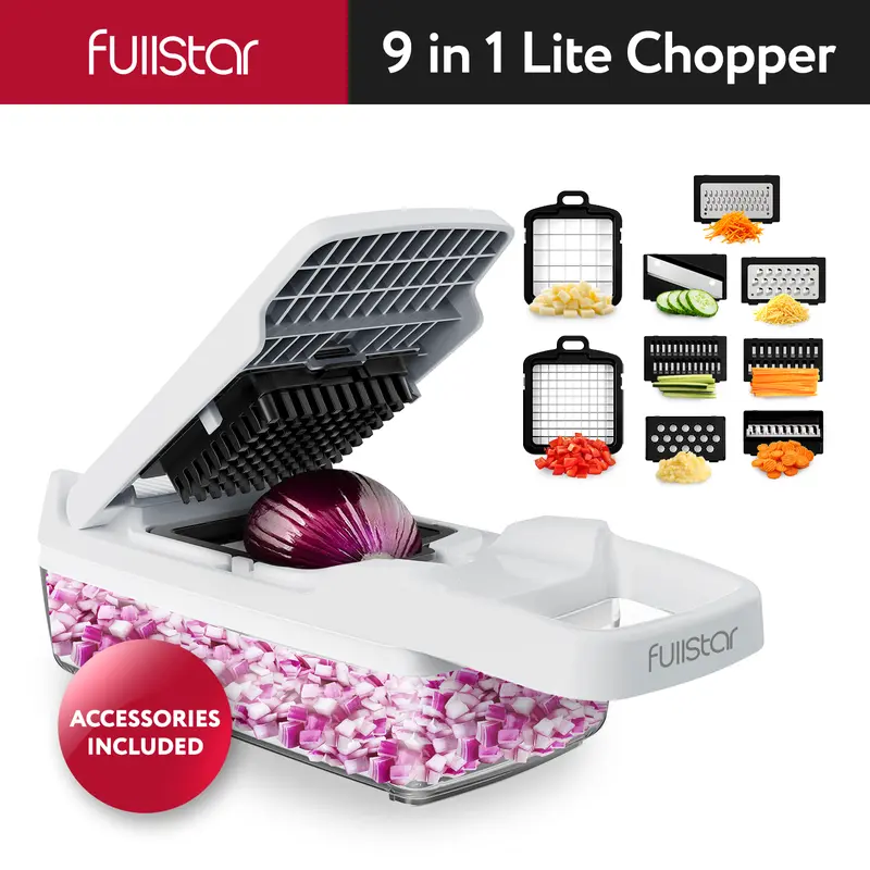 Fullstar Vegetable Chopper & Slicer | Stainless Steel Blade, Onion Dicer, Food Prep Kitchen Gadgets | Perfect for Quick Meal Prep | Perfect Gift!