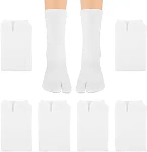 6 Pairs Split Two Toe Socks, with Toes, Elastic Flip Flops Socks, Non Slip Ankle Socks, for Women Men, Suitable for All Shoes