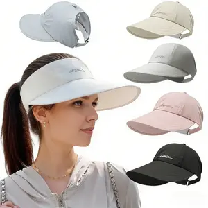 2-Pack UPF Sun Protection Baseball Hats for Men & Women - Lightweight Adjustable Velcro Closure, Wide Brim Ponytail Friendly Outdoor Sports Hat, All-Season Elastic Design，Lightweight Outdoor Sports Caps (White/Gray/Black)